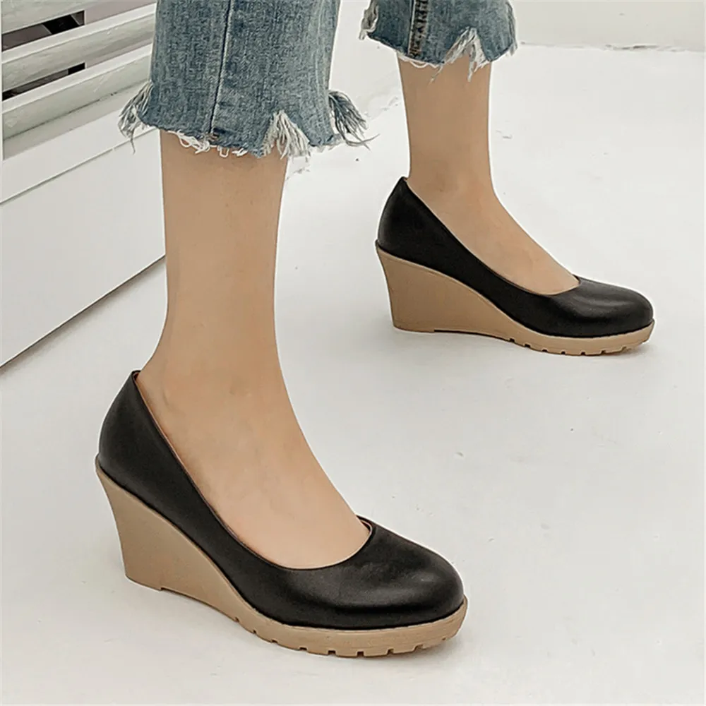 2023 New High Heels Women Wedges Shoes Casual Woman Shoes Elegant Ladies Soft Comfortable Female Footwear Office Work Shoes 1