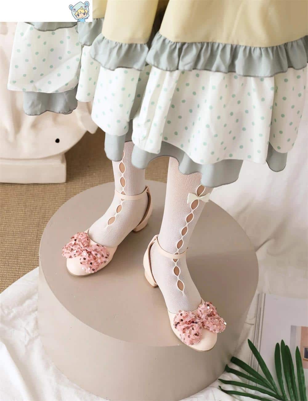 Frühlings Hochzeit High Heels Mary Jane Pumps in Weiß Pink Beige mit Schleife - Princess Cosplay Lolita Shoes 25 1073791874