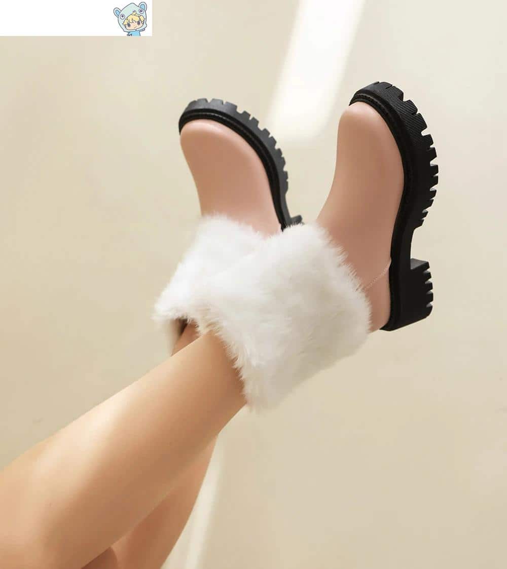 Winter Knöchelstiefel in Pink, Weiß und Schwarz mit Pelz und Plüsch - Größe 35-43 26 1080225463