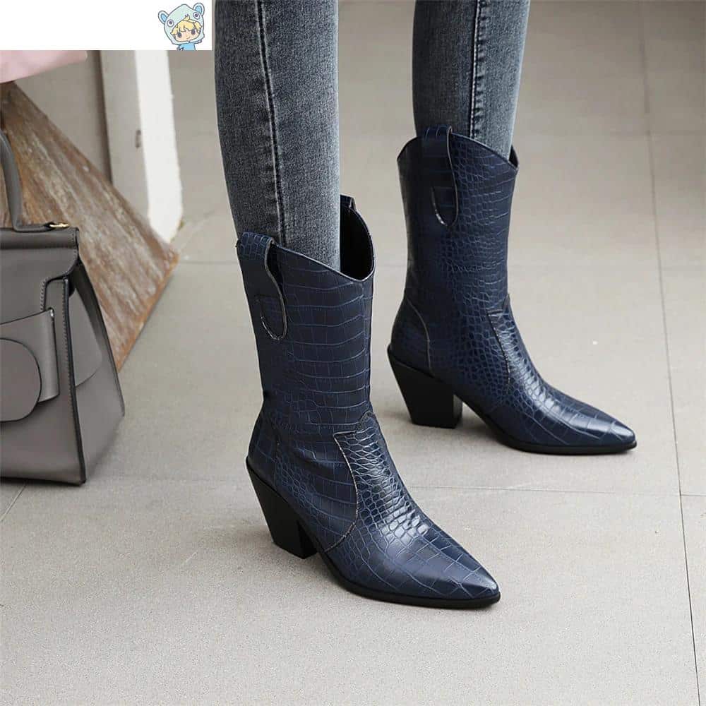 Cowboy Keilabsatz Ankle Boots mit Schlangenmuster in Gelb und Weiß 3 1149499040