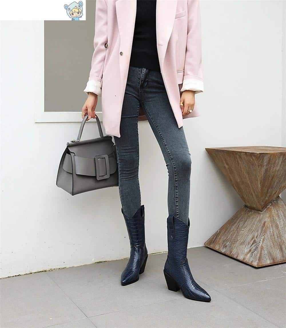 Cowboy Keilabsatz Ankle Boots mit Schlangenmuster in Gelb und Weiß 34 1151508735
