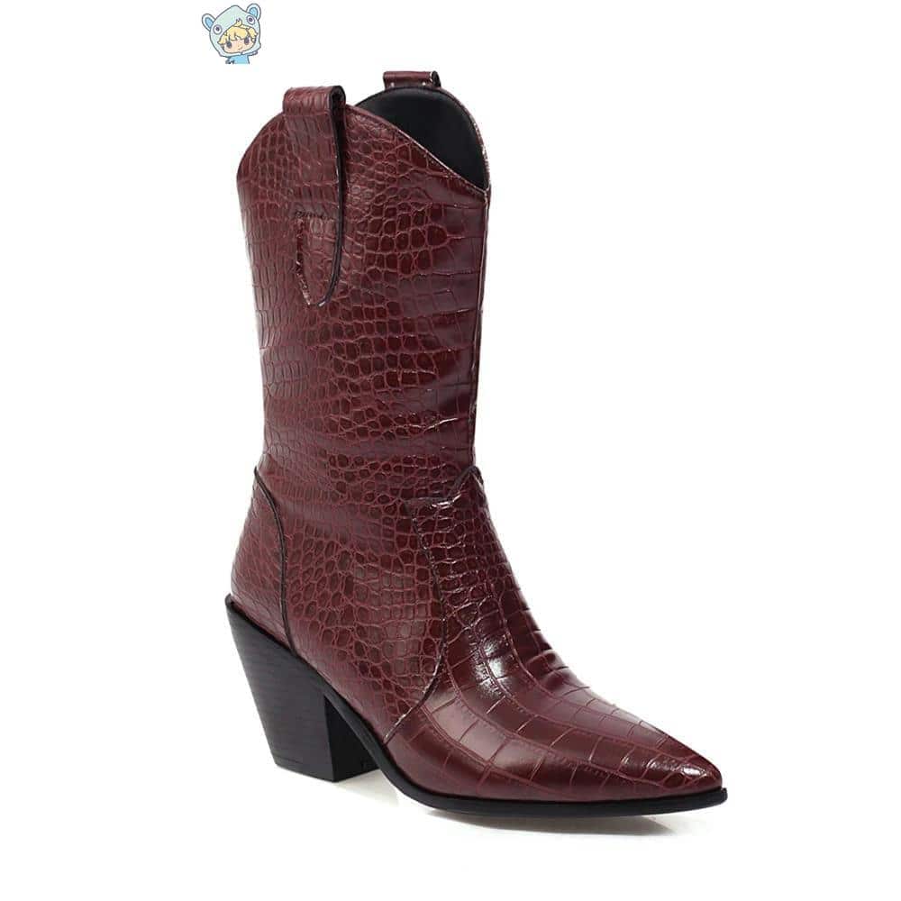 Cowboy Keilabsatz Ankle Boots mit Schlangenmuster in Gelb und Weiß 19 1160571586