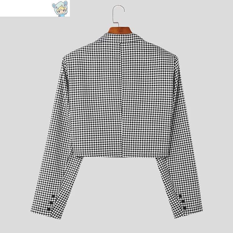 Karierte Blazer mit einem Knopf und langen Ärmeln, Frühlingsmode, Freizeitjacken S-5XL. 5 1280727660