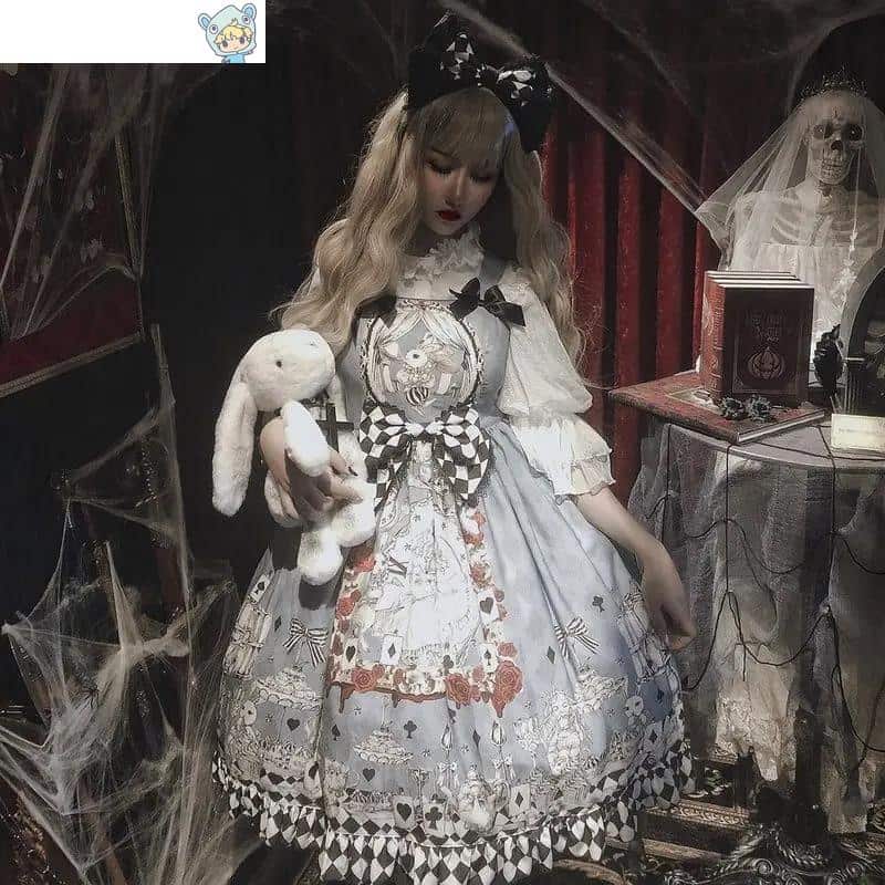 Vintage Gothic Lolita Kleid mit Punk-Elementen und Harajuku-Flair 2 1315180555