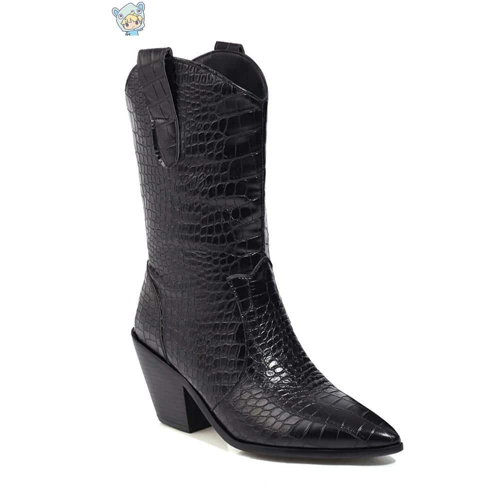 Cowboy Keilabsatz Ankle Boots mit Schlangenmuster in Gelb und Weiß 18 1360174531