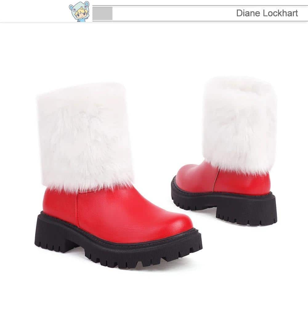 Winter Knöchelstiefel in Pink, Weiß und Schwarz mit Pelz und Plüsch - Größe 35-43 14 142662338