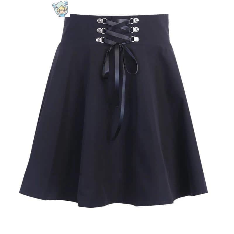 Vielseitiger Flared Mini Skater Rock - Schwarz 4 1708261665