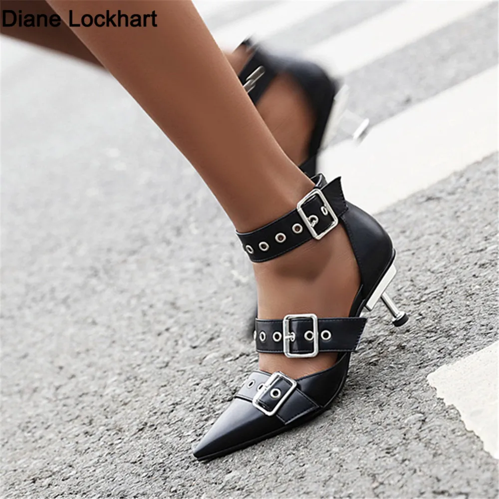 2023 Spring New Women Gladiator Pump Thin High Heels Pointed Toe Ankle Strap Buckle Party Ladies Sandals Shoes Zapatos Mujer 1