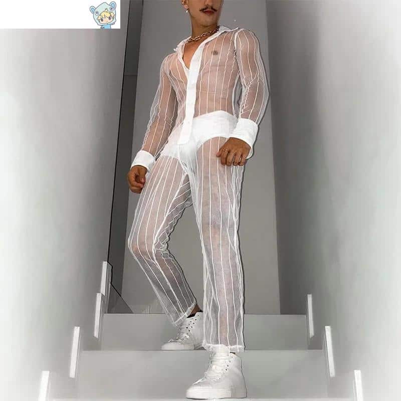 Transparentes Mesh Shirt & Hose Set 17 1788783198