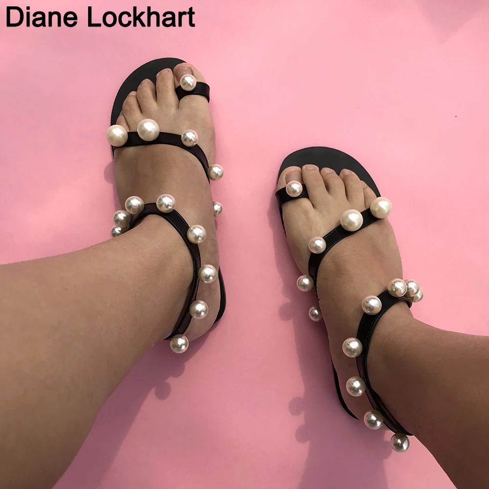 2023 Summer Women Flat Shoes Bohemian Gladiator Roman Sandal Beaded Straps Sandalias Mujer Black Apricot Female Beach Shoes34-43 1