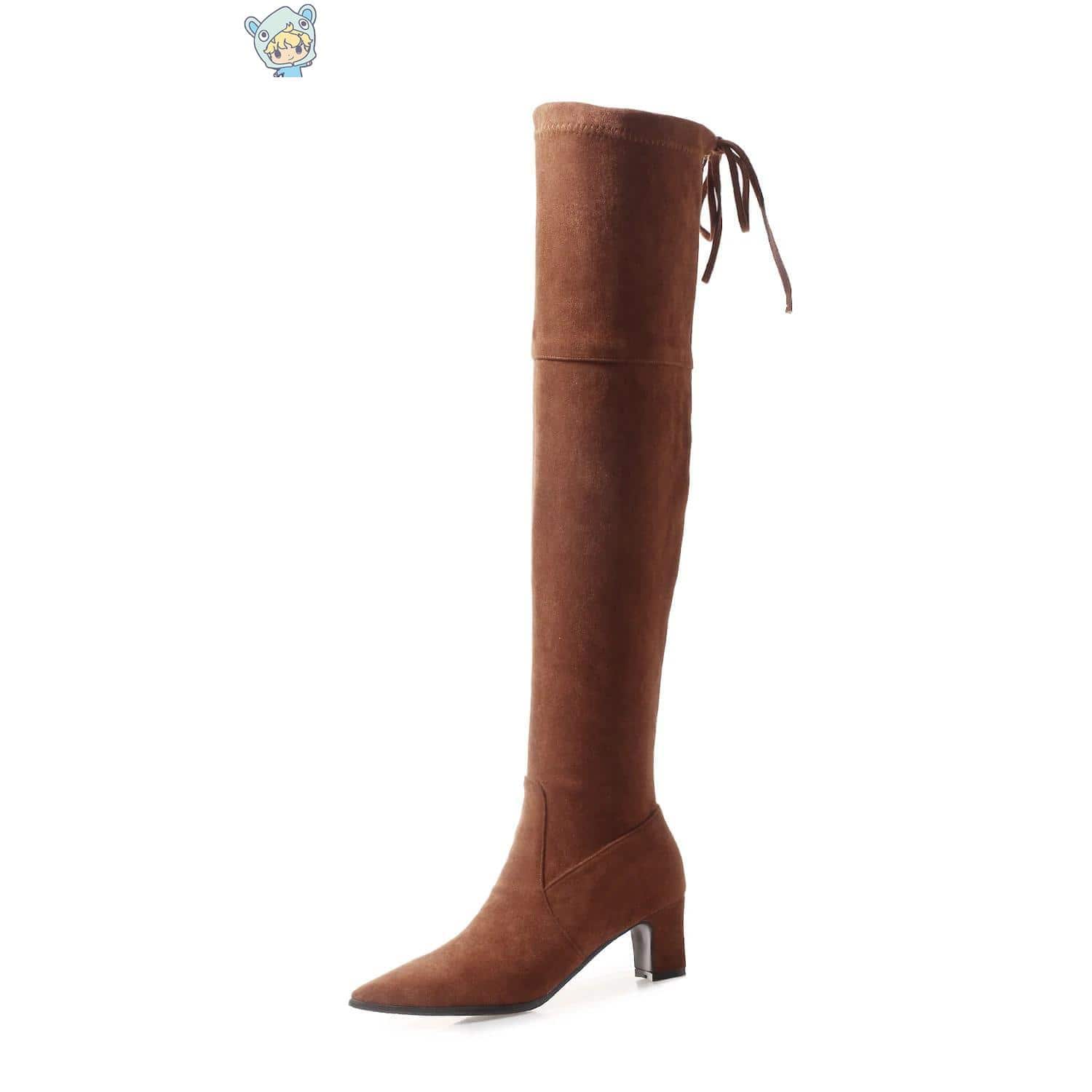 Wildleder Overknee Stiefel mit hohem Absatz 17 190334843