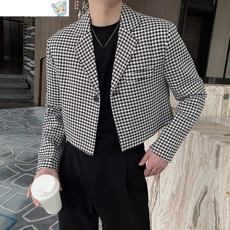 Karierte Blazer mit einem Knopf und langen Ärmeln, Frühlingsmode, Freizeitjacken S-5XL. 16 1921563131