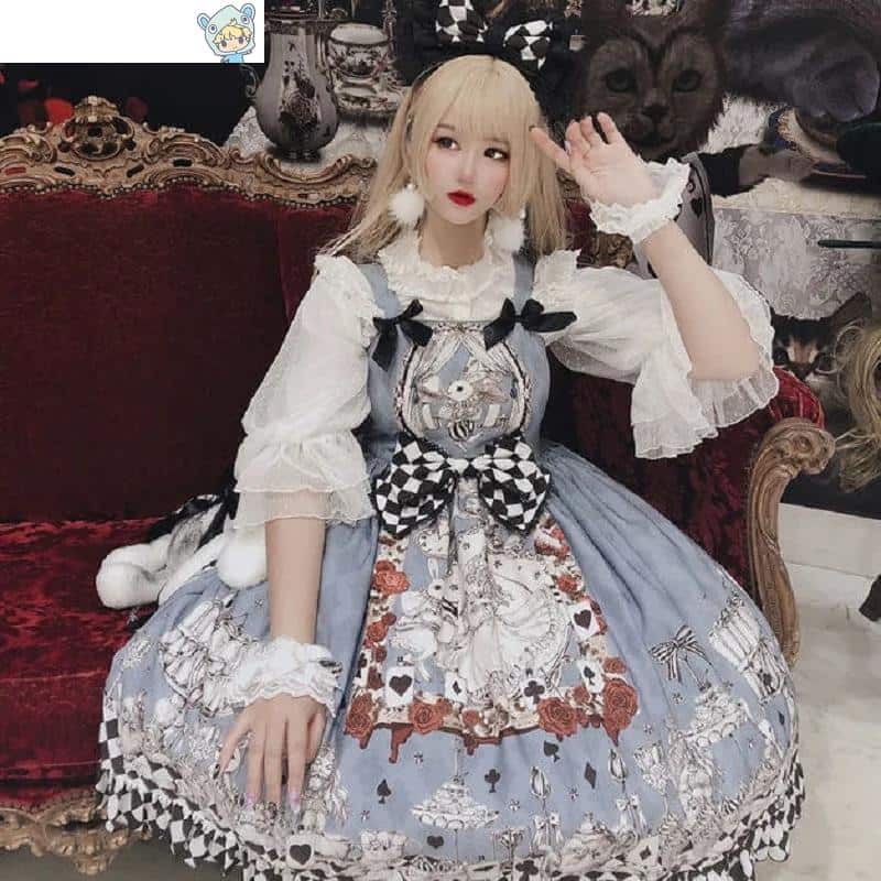 Vintage Gothic Lolita Kleid mit Punk-Elementen und Harajuku-Flair 15 1944383989