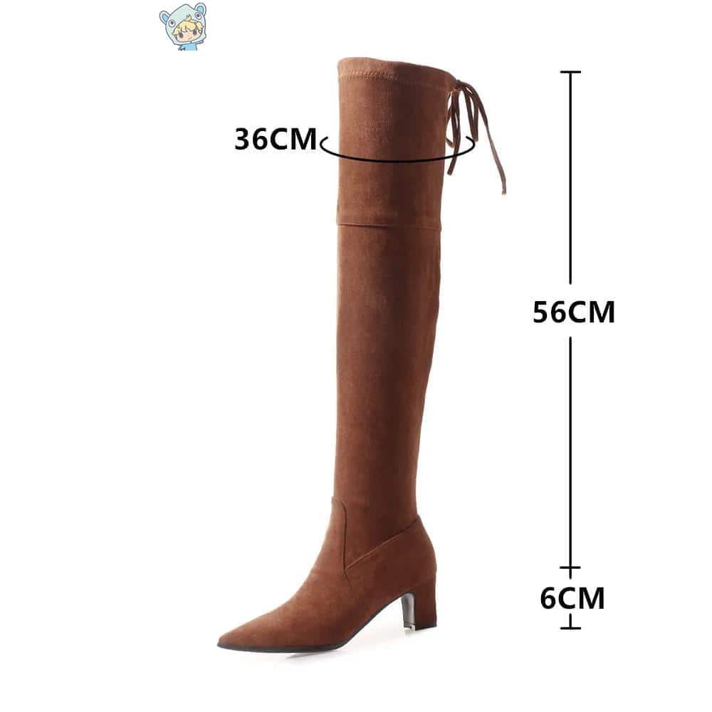 Wildleder Overknee Stiefel mit hohem Absatz 5 315934085