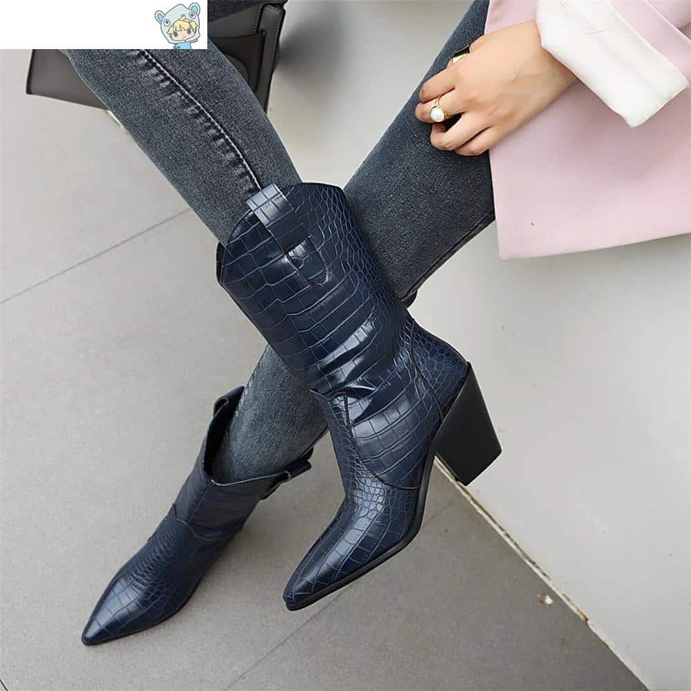 Cowboy Keilabsatz Ankle Boots mit Schlangenmuster in Gelb und Weiß 36 354217432