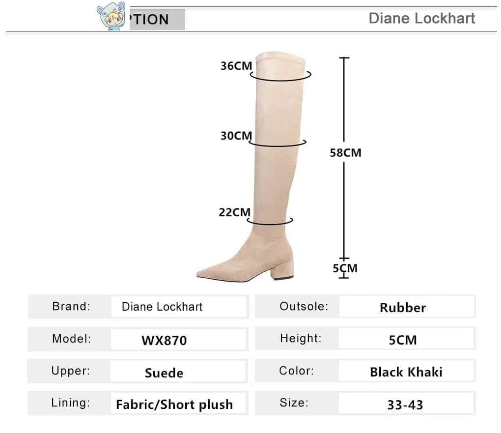 Hohe Stretch-Stiefel mit dicker Ferse aus Wildleder 6 659418230