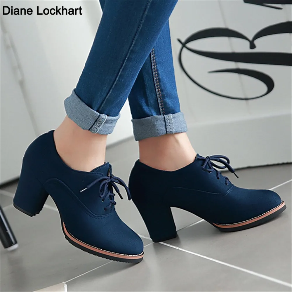 High Quality New Suede Square Heel Women Pumps Fashion Elegant Ladies Autumn High Heels Office Shoes Work Shoes Plus Size 32-43 1