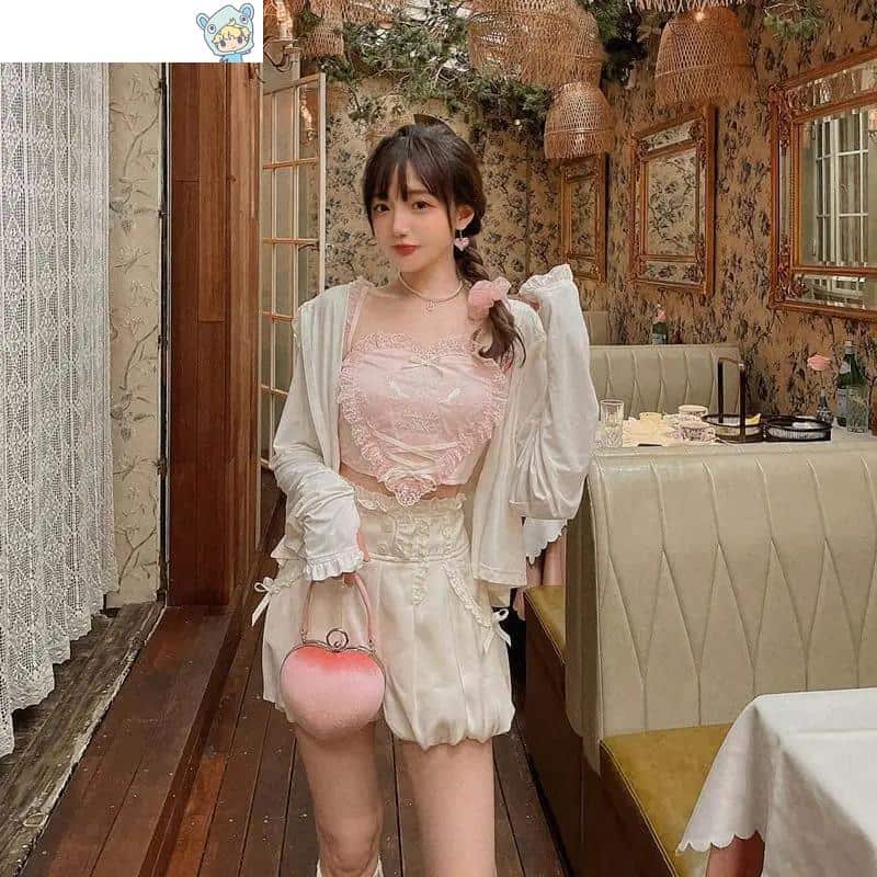 Zuckersüßes Lolita Tank Top mit Stickerei und Herzapplikationen 3 740373963