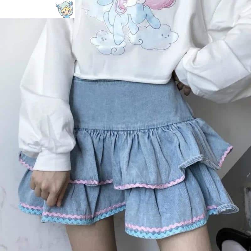 Harajuku Sweet Lolita High Waist Denim Rock 2 748595971