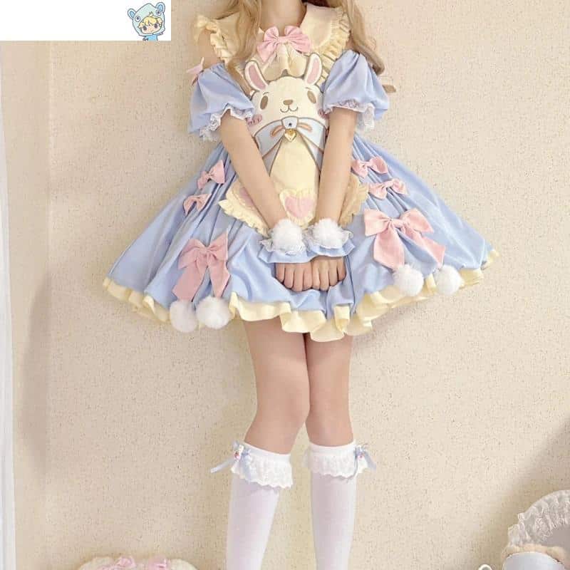 Kawaii Bunny Bow Kleid - Harajuku Princess Dress 19 801246931