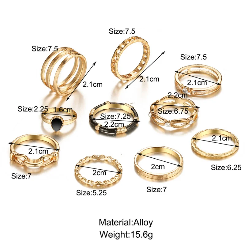 Punk Gothic Herz Ring Set Schwarz Würfel Spaten Ass Silber Retro Strass Charme Finger Schmuck 46 1051203397