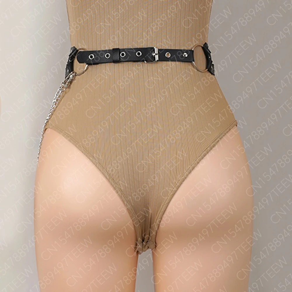 Leder Garter Harness mit Nieten - Verstellbarer Harness für Beine und Brust 4 112412119