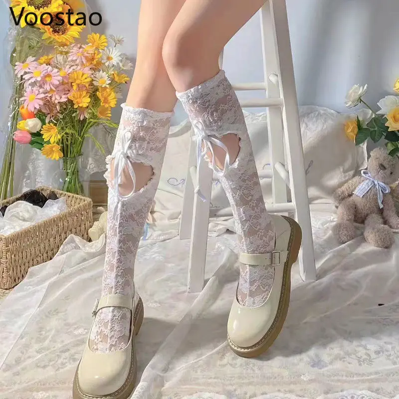 Spitze Socken mit Liebesherzen - Harajuku Chic Hollow Out Princess Socken 4 1250486844