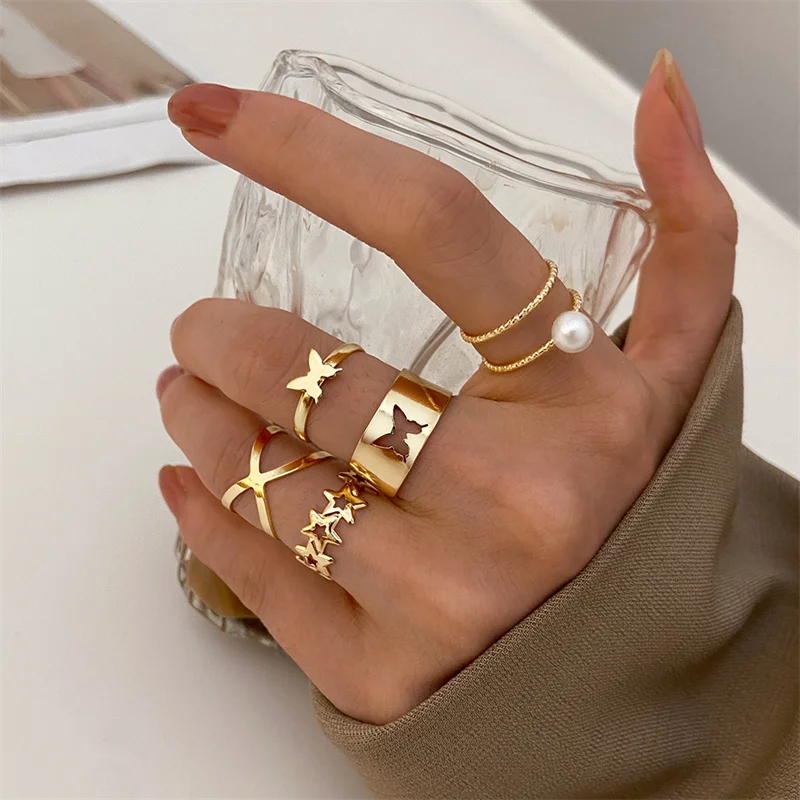 Punk Gothic Herz Ring Set Schwarz Würfel Spaten Ass Silber Retro Strass Charme Finger Schmuck 33 1701891854
