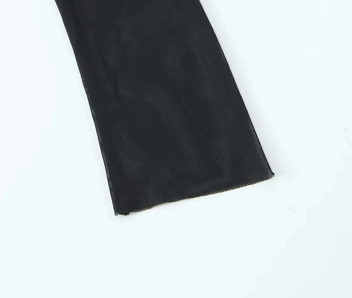 Schwarzer Netz-Bodysuit mit Rüschen und Stehkragen 36 1897663885