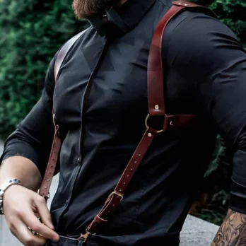 Studded Pu Leder Harness mit Nieten - Einstellbares Dekor Harness 8 1927934710