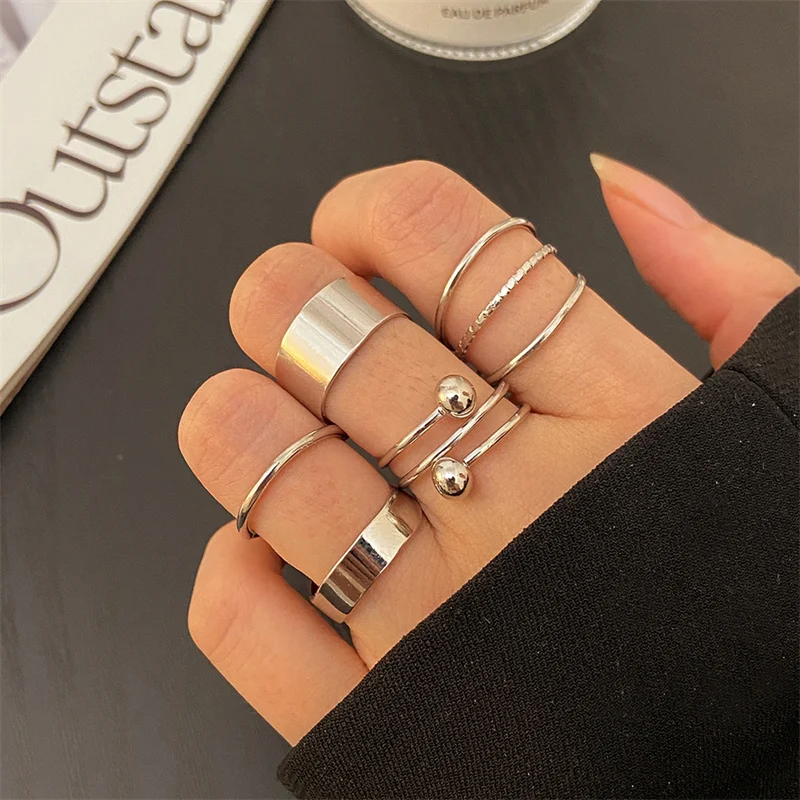 Punk Gothic Herz Ring Set Schwarz Würfel Spaten Ass Silber Retro Strass Charme Finger Schmuck 30 1938867759