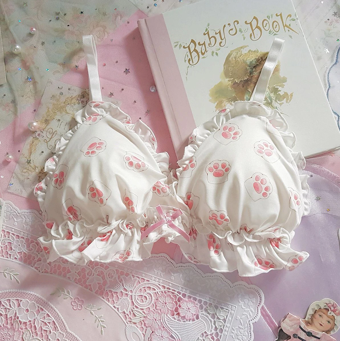 Kawaii Lolita Unterwäsche Set - Bra & Panty Set, Wirefree & Soft, Intimates Set 13 2327359498