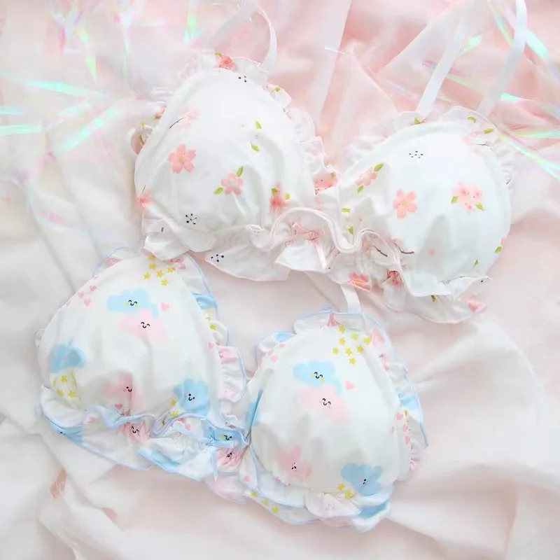 Kawaii Lolita Unterwäsche Set - Bra & Panty Set, Wirefree & Soft, Intimates Set 2 2553784920