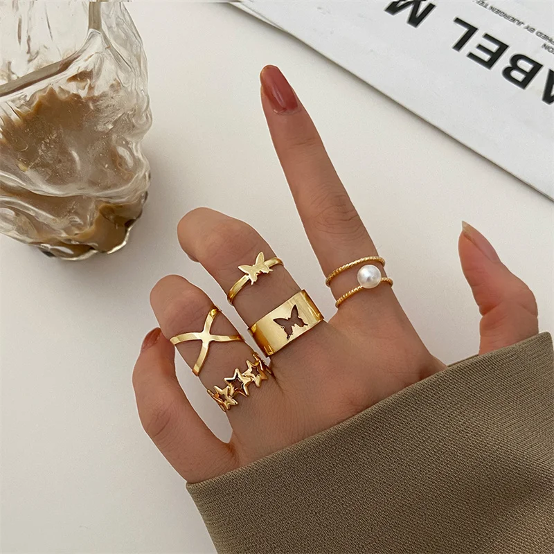 Punk Gothic Herz Ring Set Schwarz Würfel Spaten Ass Silber Retro Strass Charme Finger Schmuck 32 3261066941