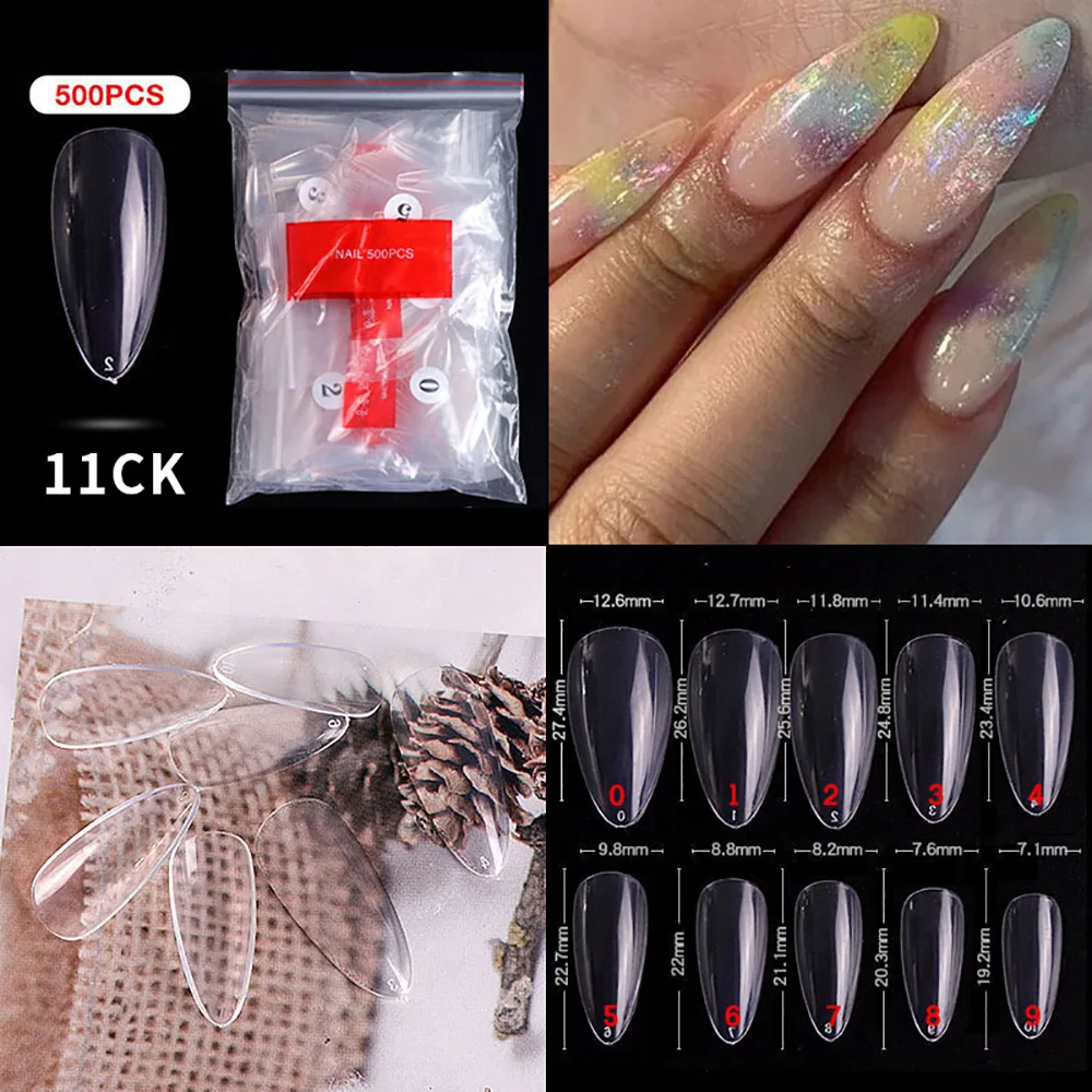 500 Stück Mandelförmige Nagelspitzen 5 3793864987
