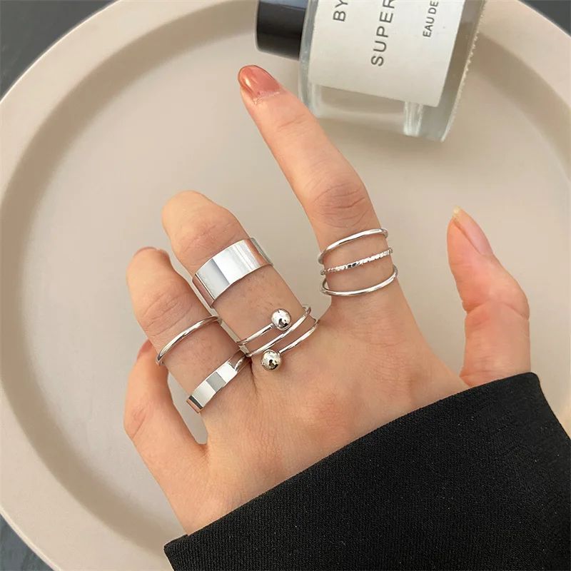 Punk Gothic Herz Ring Set Schwarz Würfel Spaten Ass Silber Retro Strass Charme Finger Schmuck 29 4197883021