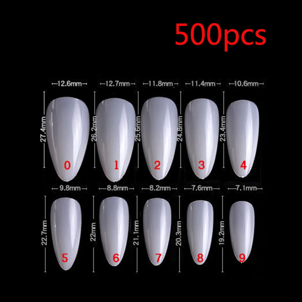 500 Stück Mandelförmige Nagelspitzen 6 578497286