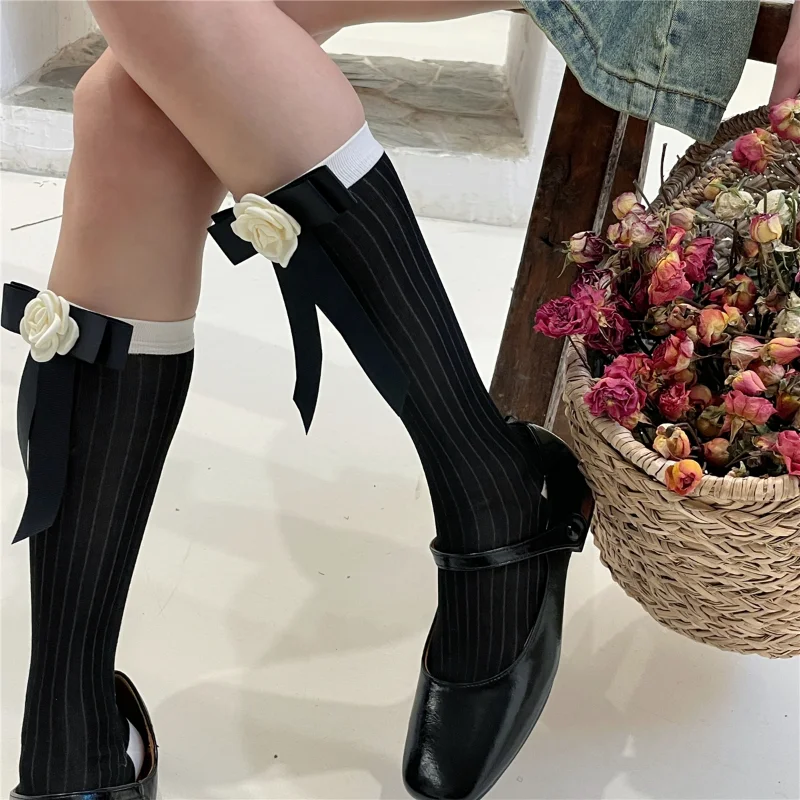 Camellia Kniehohe Bow Socken 5 58775396