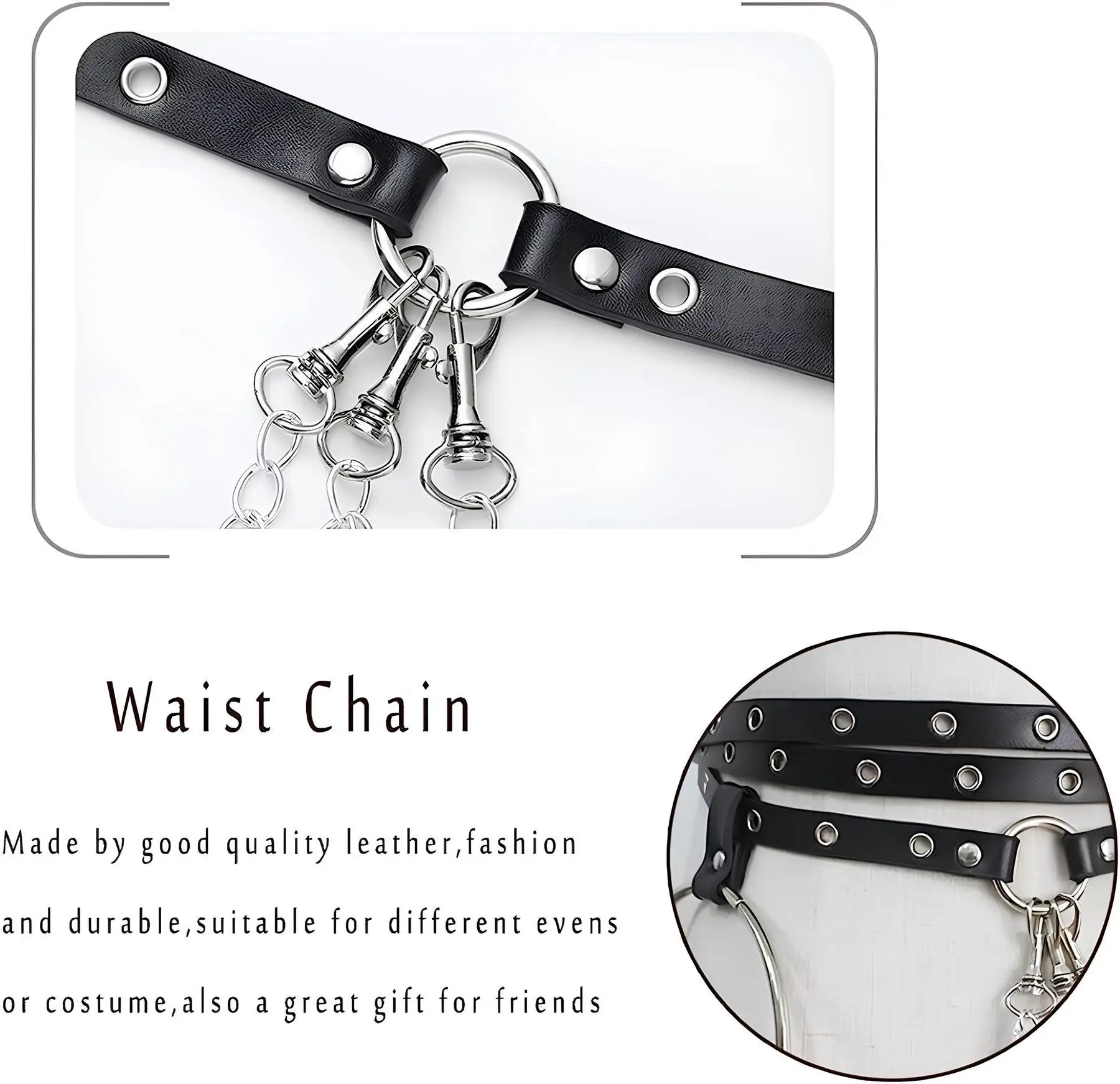 Leder Garter Harness mit Nieten - Verstellbarer Harness für Beine und Brust 5 838167215