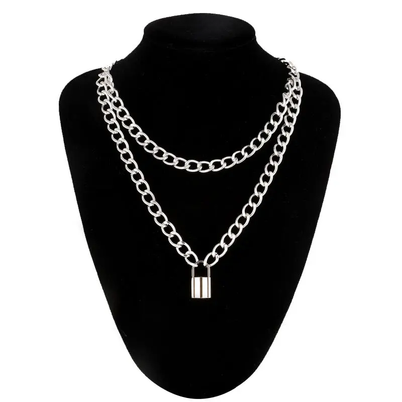 Kettenhalsband mit Vorhängeschlossanhängern Punk Schmuck Grunge Egirl Eboy Accessoires 21 2916552195