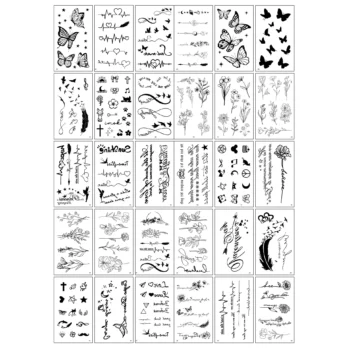 30PCS Women's Tattoo Tips Waterproof Tattoos Butterfly Tattoo Stickers Mini Fake Tattoos Temporary Tattoo Stickers ZS319 4