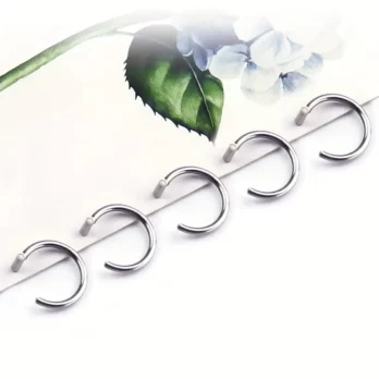 5pcs Round Hypoallergenic Clip on Lip Ring Stainless Steel Fake Piercing Hoop Women Girls Men 2