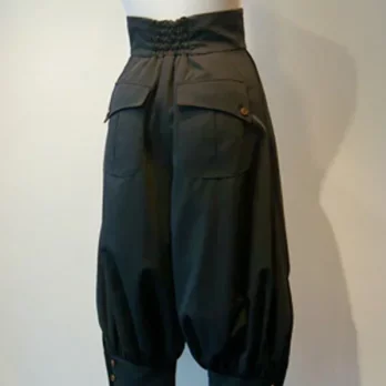 Gothic Lolita Pant Grommets Black Cropped Lolita Trousers Ouji Lolita Boystyle Pants 2
