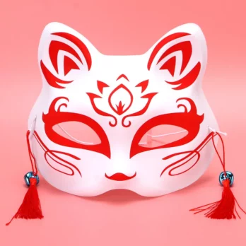 Anime Foxes Mask Japanese Cosplay Rave Hand-Painted Anime Demon Slayer Half Face Cat Masks Masquerade Festival Party Props 5