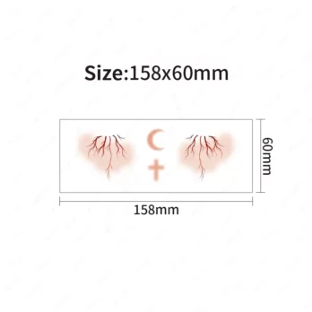 Sticker Fake Tattoos Cross Blood Vessel Moon Butterfly Dots Halloween Party Makeup Temporary Waterproof Face Art for Men Women 2