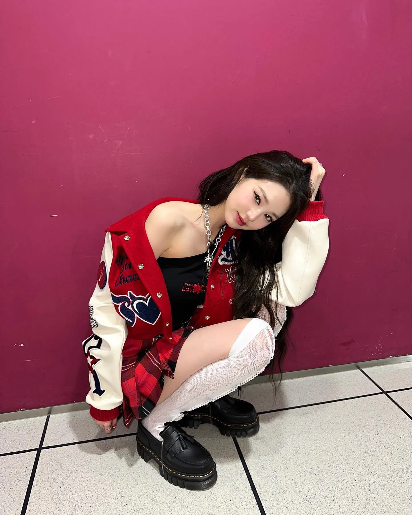 Koreanisches K-Pop Bühnenoutfit Hip-Hop Street Dance Performance Kostüm Baseball Jacke Loose 3 Korean Ive K-pop Stage Outfit Women Concert Outfits Hip-Hop Street Dancewear Performance Costume Baseball Jacket Loose 3