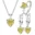 925 Sterling Silver Jewelry Sets For Women Heart Zircon Ring Earrings Necklace Wedding Bridal Elegant Christmas 8