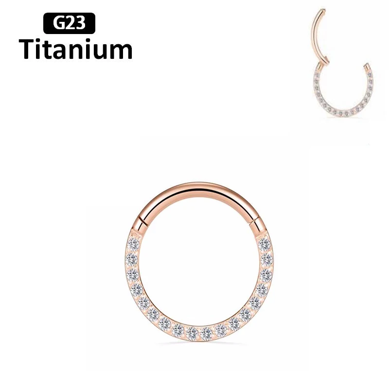 Titanium CZ Septum Hoop Piercings - Hochwertiger Segment Nasenring - Helix Body Jewelry 20 3202566429
