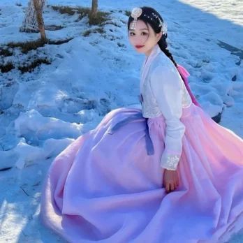 Hanbok Korean Traditional Dress 2023 Woman Queen New Korean Style Robe Suit Photography Clothing Folk Dance Hanbok Wedding Party 4