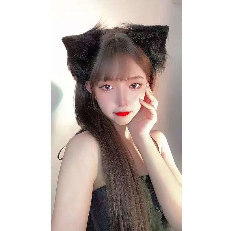 Katzenohren Pelzohren grau weiß schwarz Stereo-Simulation niedlich Animal Ears 16 3370177266